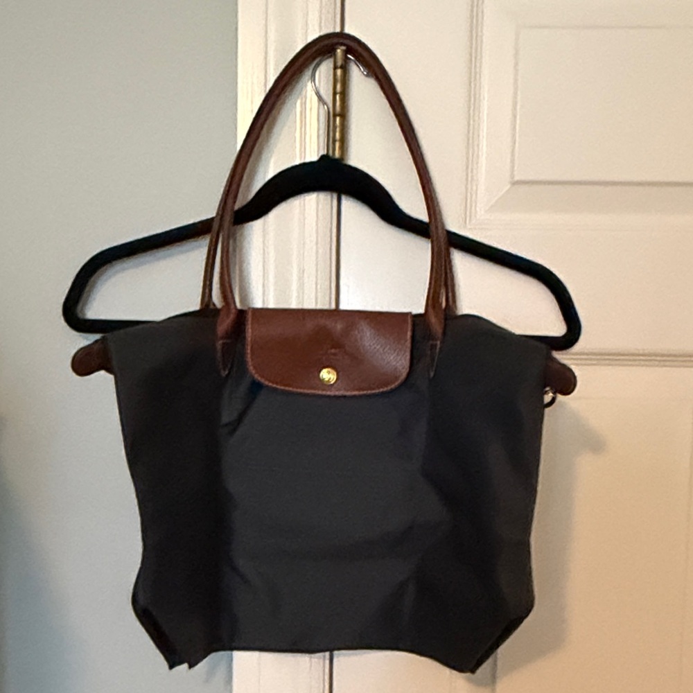 Longchamp L Le Pliage Original Nylon Tote Steel Gray